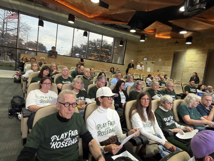 Members of Play Fair with Rosedale at Zap hearing