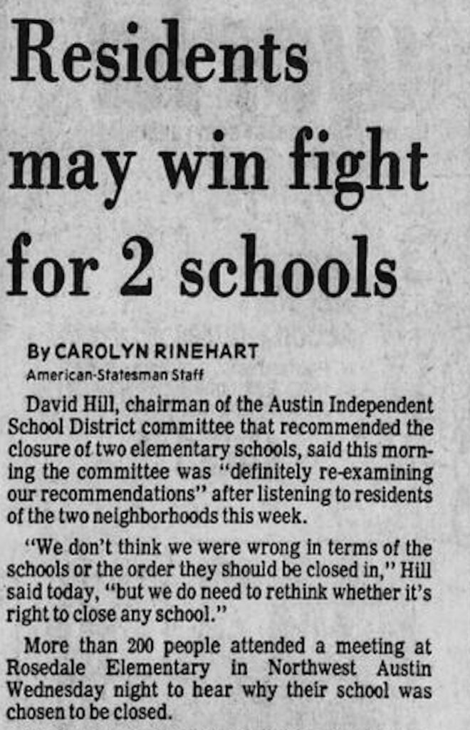 1981 Austin American Statesman article. Click for full article