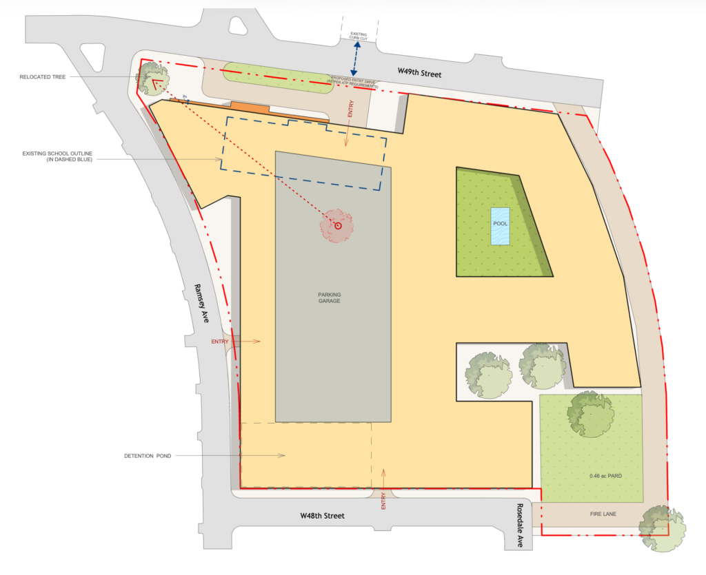 Monolithic building as proposed by developer OHT on the old Rosedale School site