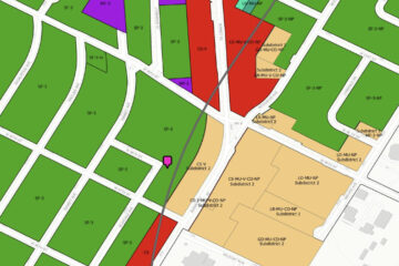 Austin zoning map zoomed in on the old Rosedale School site