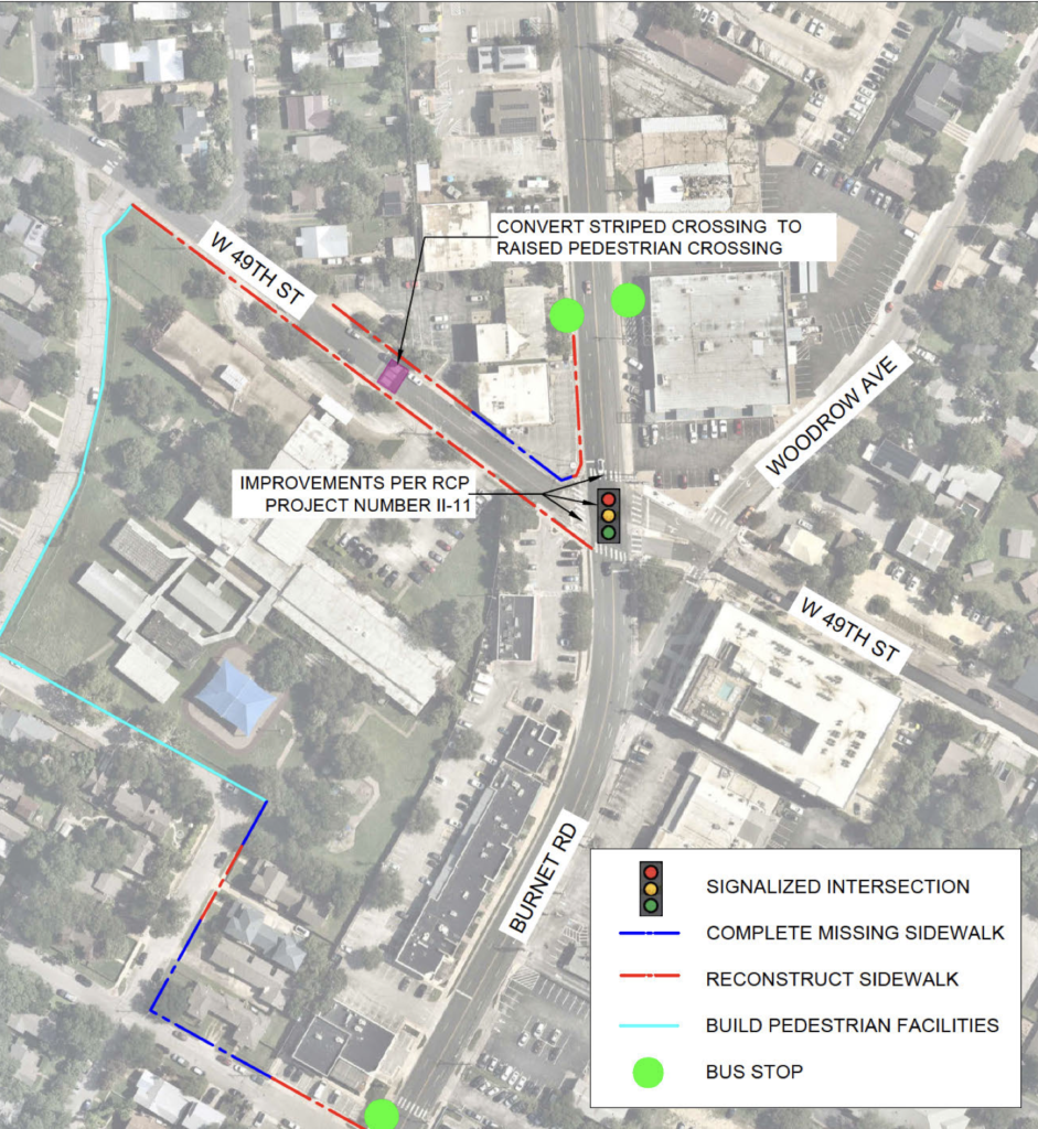 Proposed sidewalk improvements in Rosedale School redecelopment